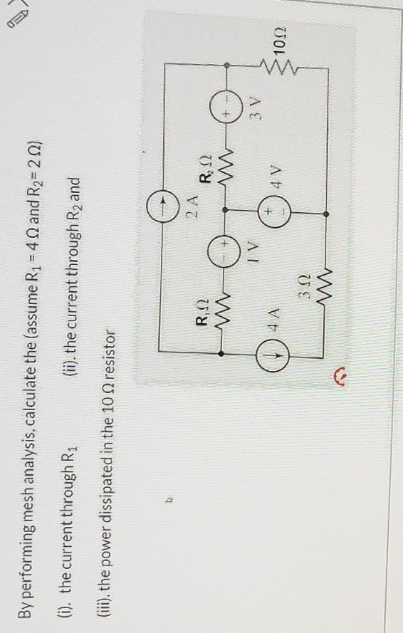 Solved BD By Performing Mesh Analysis, Calculate The Assume | Chegg.com