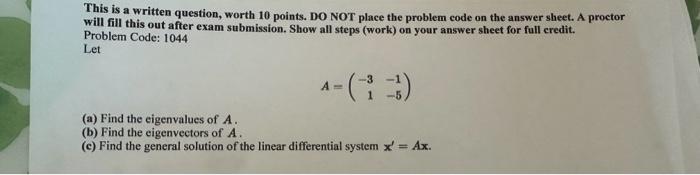 Solved This is a written question, worth 10 points. DO NOT | Chegg.com