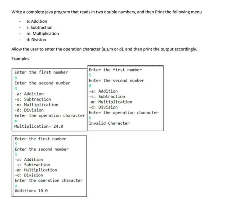 Solved Write a complete java program that reads in two | Chegg.com