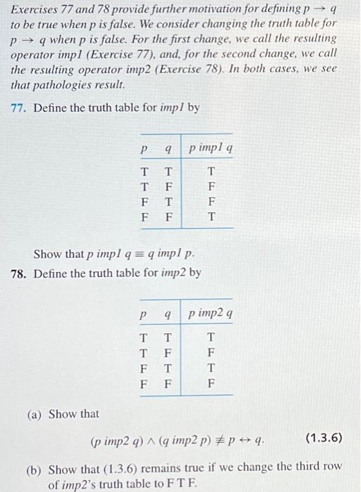 Solved Exercises 77 and 78 provide further motivation for | Chegg.com