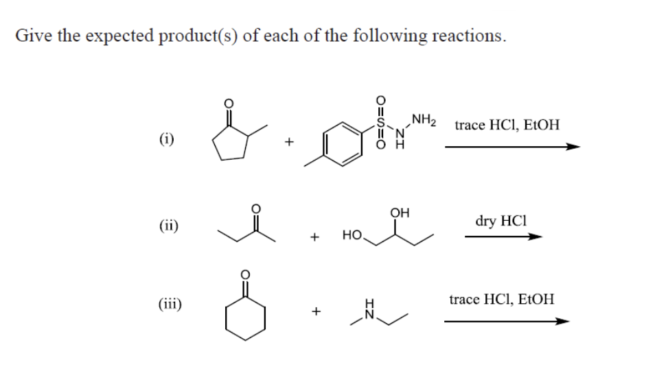 Solved Give the expected product(s) of each of the following | Chegg.com