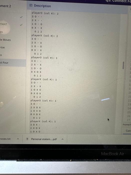 Solved Python programming Connect four is a connection game | Chegg.com