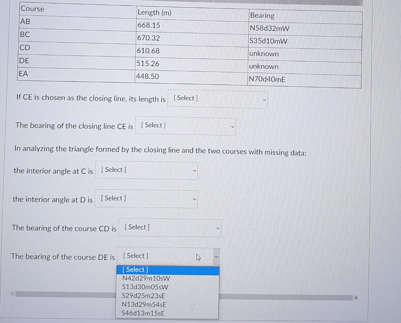 Solved Given The Following Sketch And Tabulated Data: B | Chegg.com