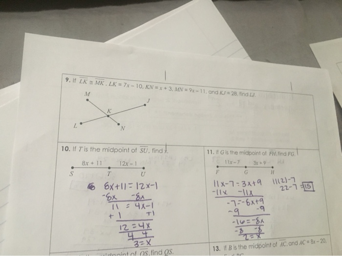9 If Lk Mk Lk 7x 10 Kn X 3 Mn 9x 11 And Kj 28 Chegg 