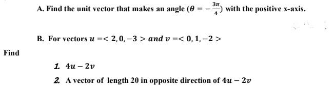 Solved A. Find the unit vector that makes an angle (@ with | Chegg.com