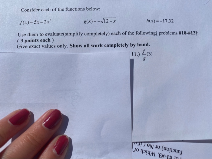 Solved Consider each of the functions below: f(x)= 5x - 2x | Chegg.com