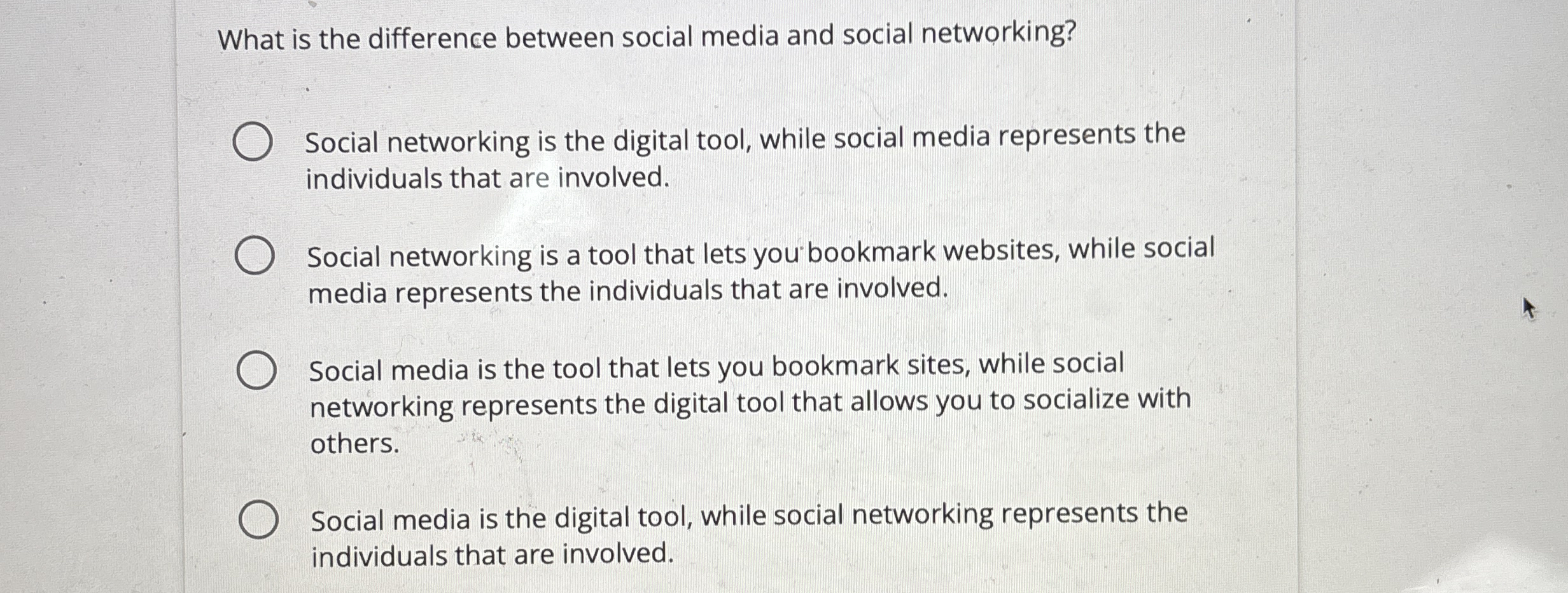 Solved What is the difference between social media and | Chegg.com