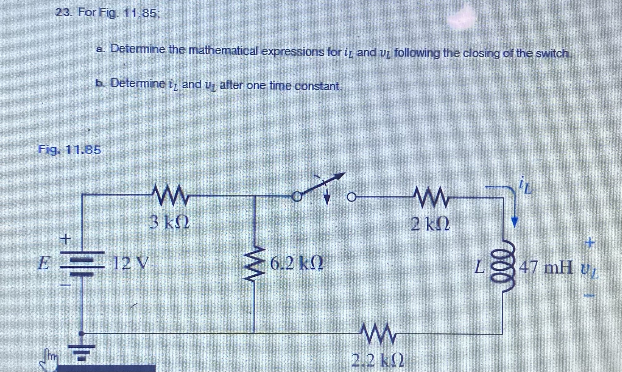 Solved For Fig. 11.85:a. ﻿Determine the mathematical | Chegg.com