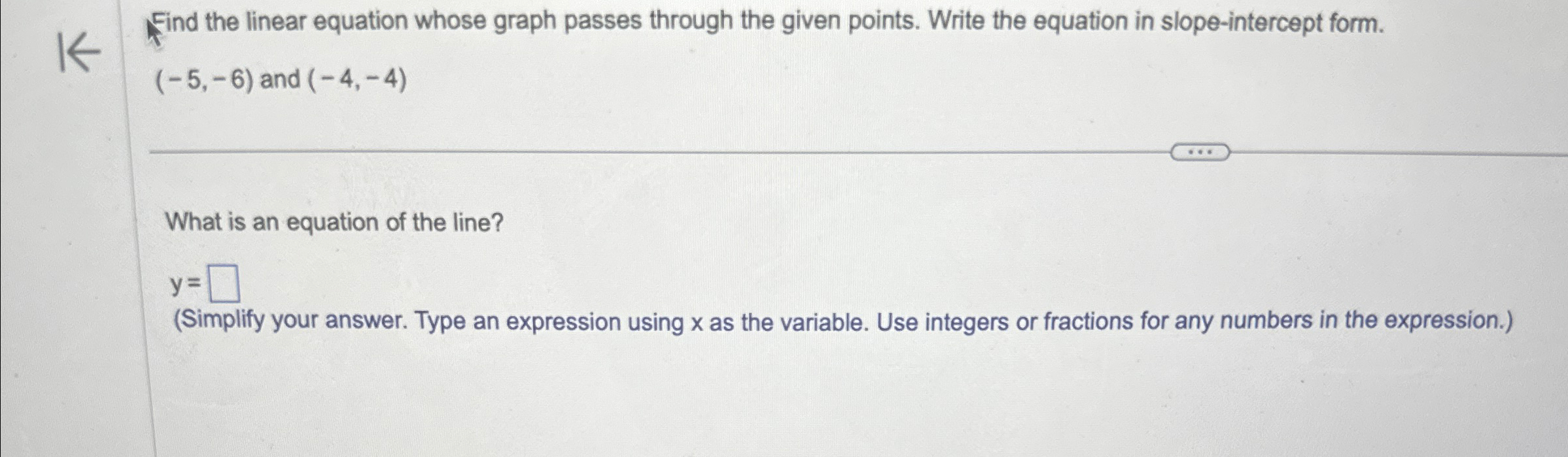 Solved Find the linear equation whose graph passes through | Chegg.com