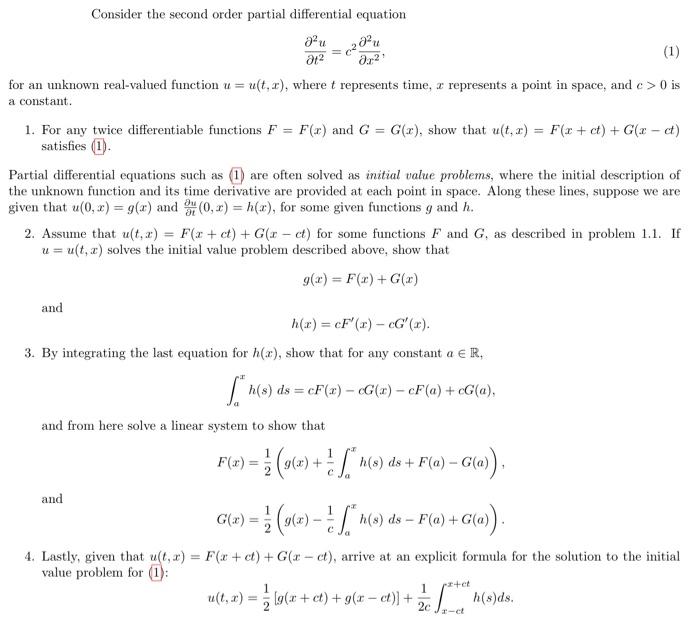 Solved Consider the second order partial differential | Chegg.com