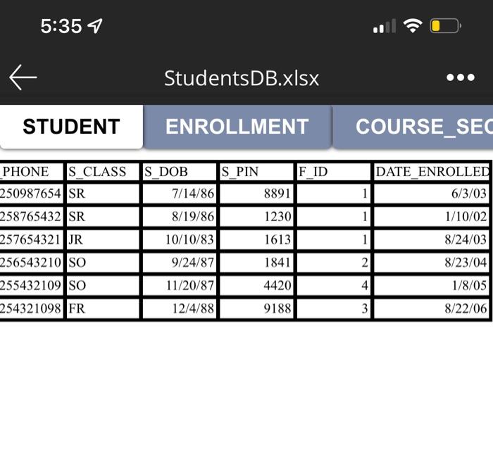 Solved StudentsDB Xlsx Question 1 20 Points Suppose A Chegg Com   Image