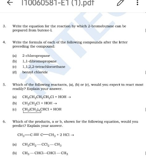 Solved E1 1 Pdf 3 Write The Equation For The Chegg Com