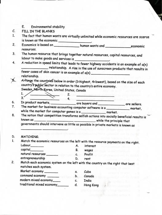 free economics homework answers