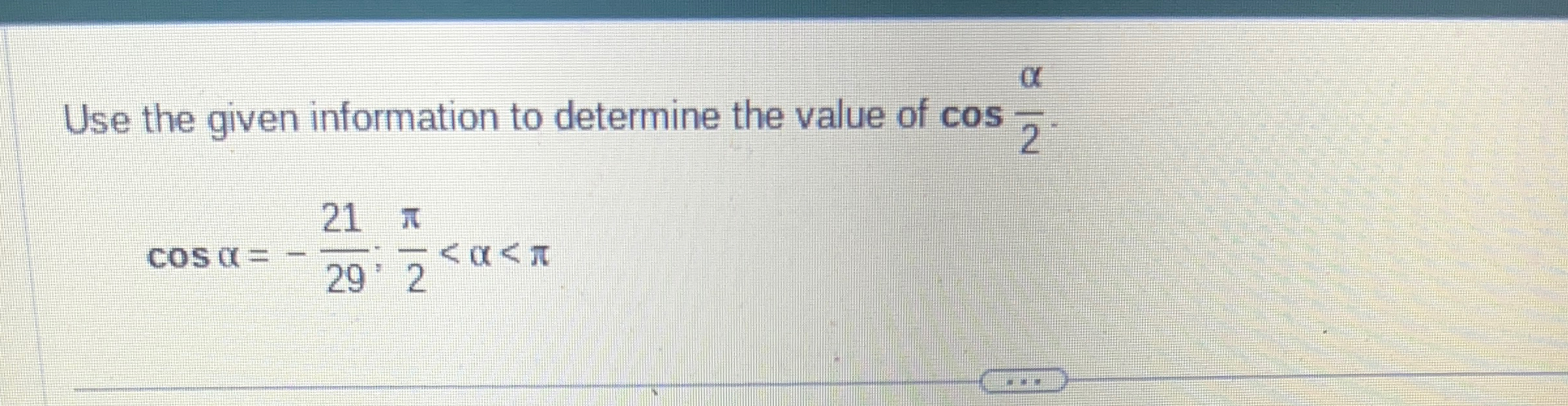 Solved Use the given information to determine the value of | Chegg.com