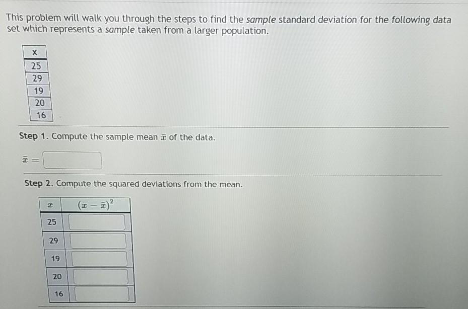 Solved This problem will walk you through the steps to find | Chegg.com