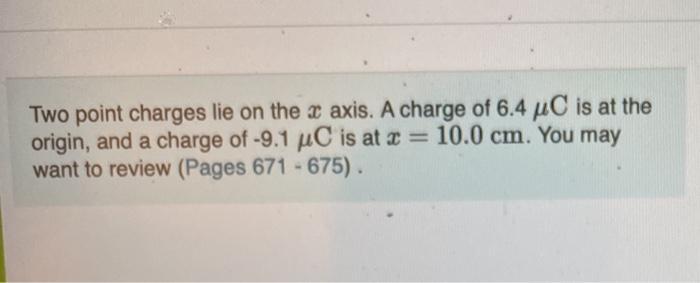 Solved Two point charges lie on the x axis. A charge of 6.4 | Chegg.com