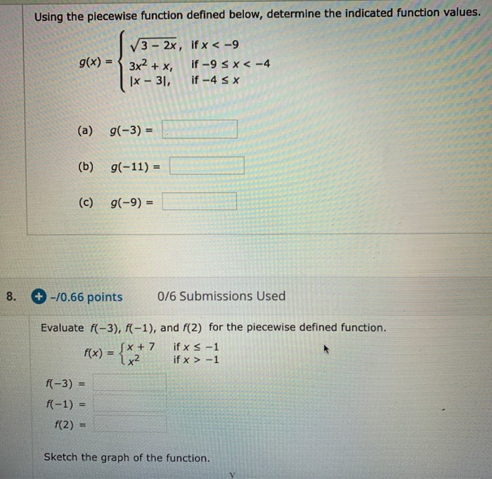 Solved Using The Piecewise Function Defined Below Determine