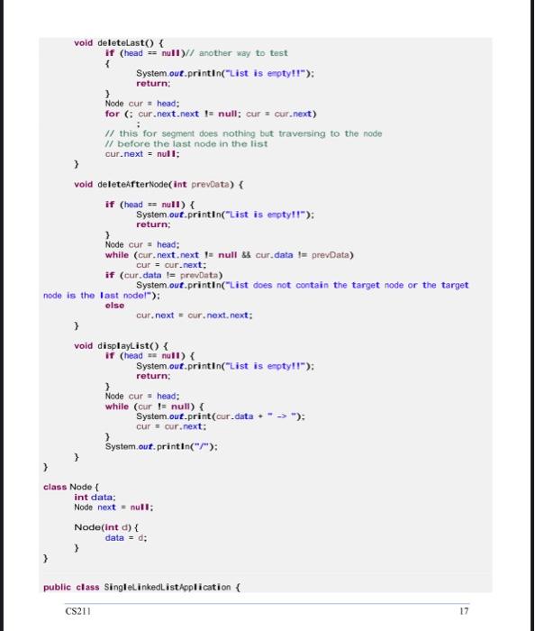 Solved Lab 04. Single Linked List Examples 1. Run the | Chegg.com