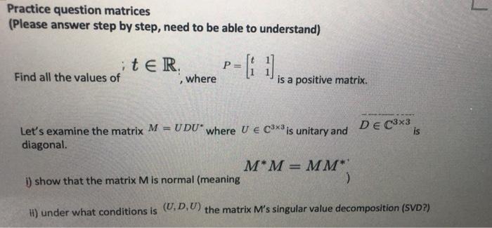 Solved Practice question matrices (Please answer step by | Chegg.com