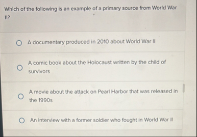 Solved Which of the following is an example of a primary | Chegg.com