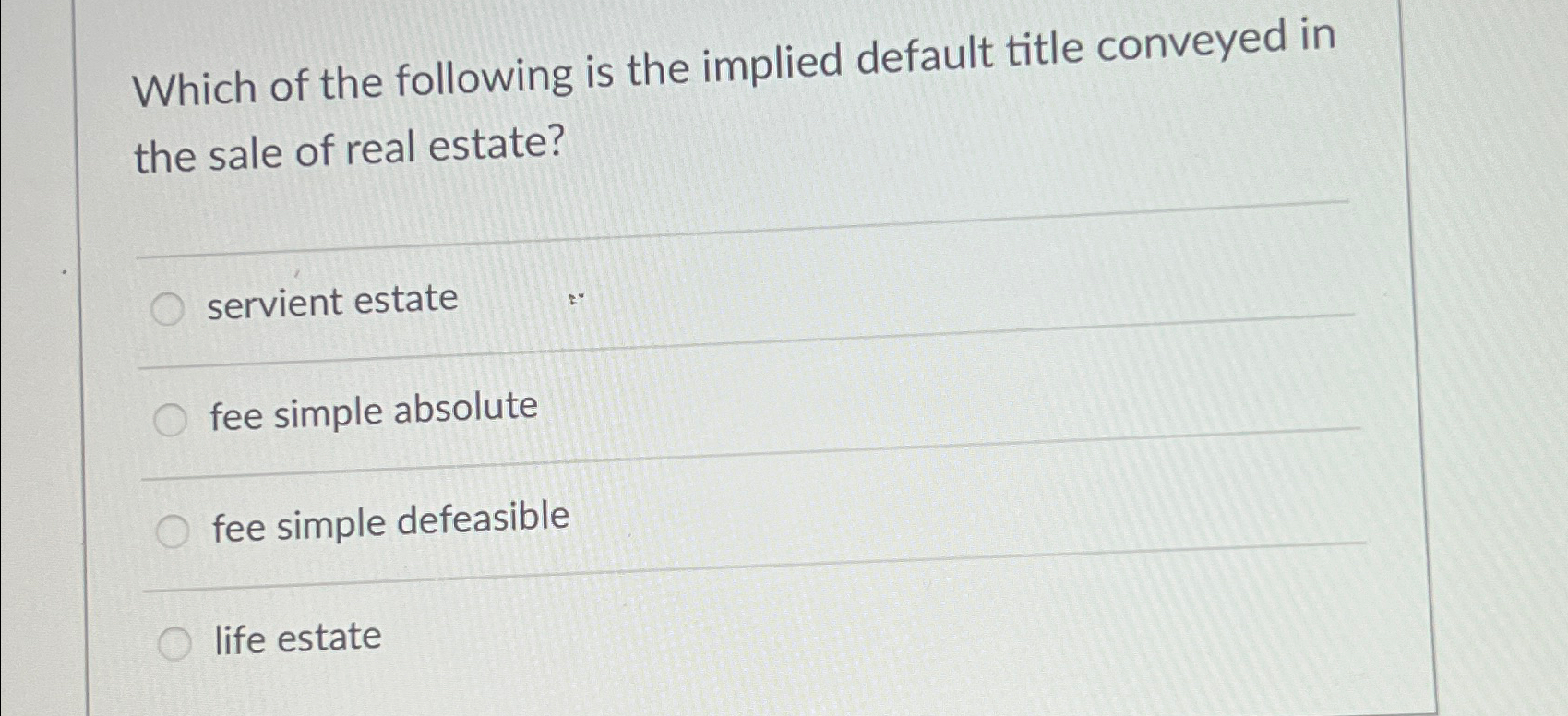 Solved Which of the following is the implied default title