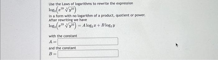 Solved Use The Laws Of Logarithms To Rewrite The Expression