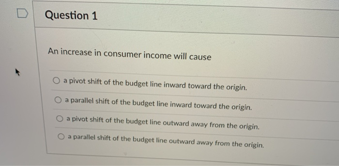 Solved Question 1 An increase in consumer income will cause | Chegg.com