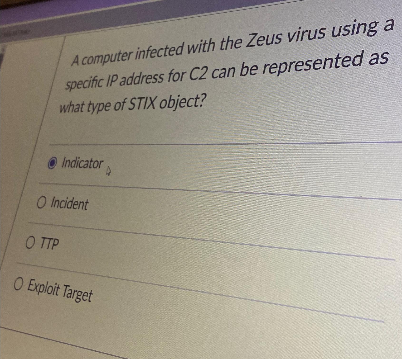 Solved A computer infected with the Zeus virus using a