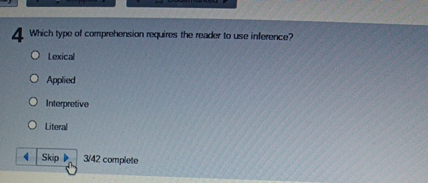 Solved Which type of comprehension requires the reader to | Chegg.com
