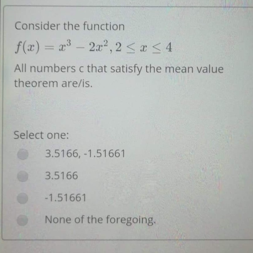 Solved Consider the function f(x) = x3 – 2x2,2
