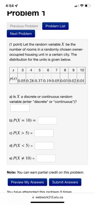 Solved 4:54 7 Problem 1 Previous Problem Problem List Next | Chegg.com
