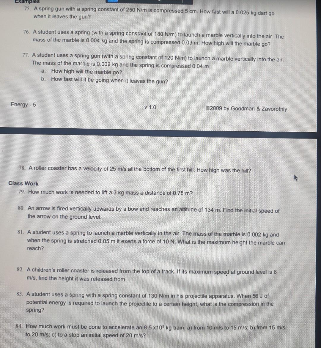 Solved it takes 500w of power to move an object 96m in 12 | Chegg.com