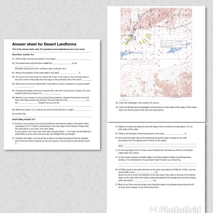 Solved 14 Answer sheet for Desert Landforms This is the | Chegg.com