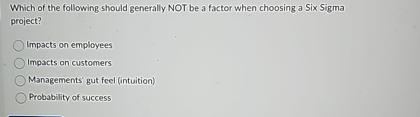 Solved Which of the following should generally NOT be a | Chegg.com