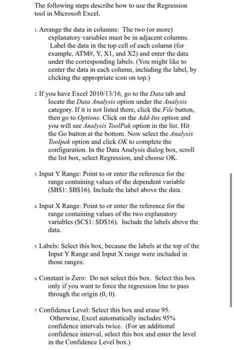 Solved The following steps describe how to use the | Chegg.com