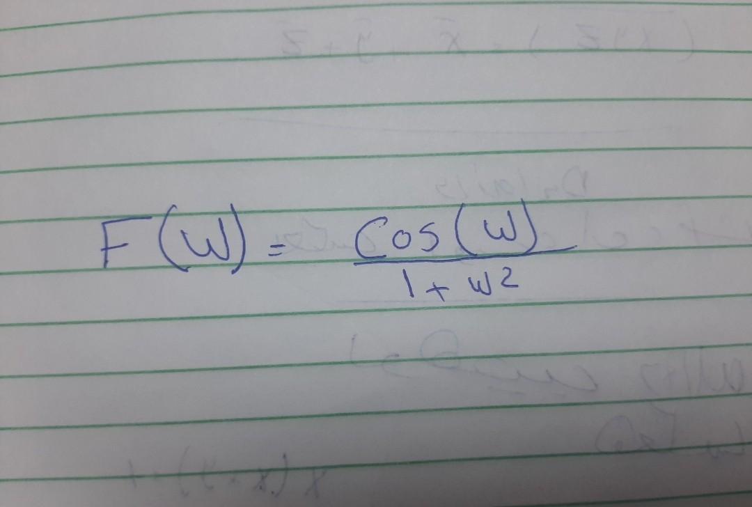 Solved F(W) = cos (w ) It wa | Chegg.com
