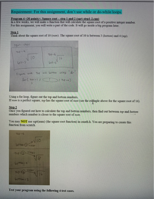 Solved Requirement: For this assignment, don't use while or | Chegg.com