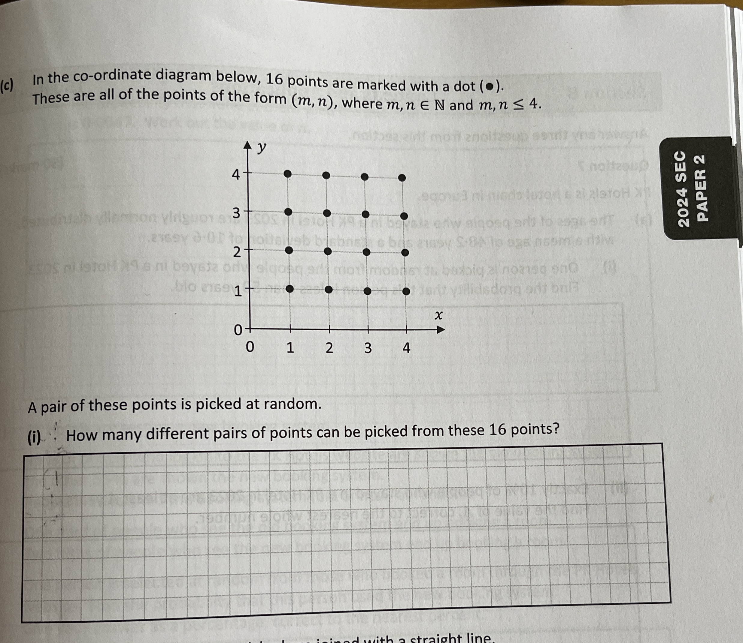 Solved (c) ﻿In the co-ordinate diagram below, 16 ﻿points are | Chegg.com