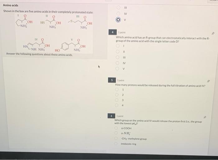 Solved Amino acids Shownin the box are five Answer the