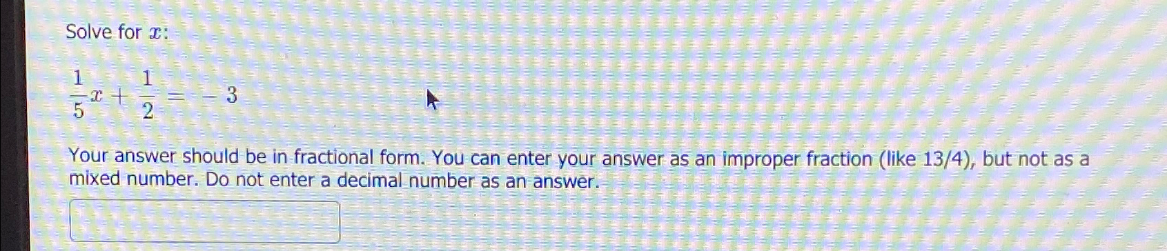 1 3 x 15 6 answer
