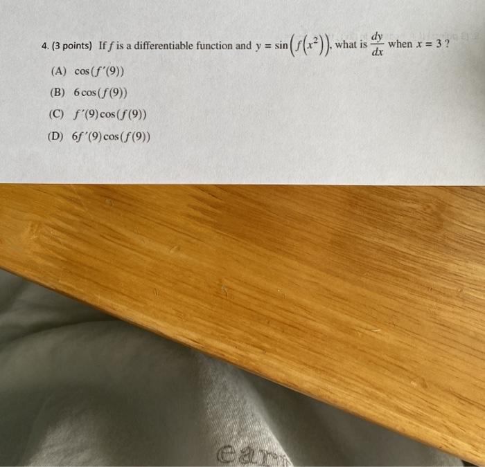 Solved 4 3 Points If F Is A Differentiable Function An Chegg Com