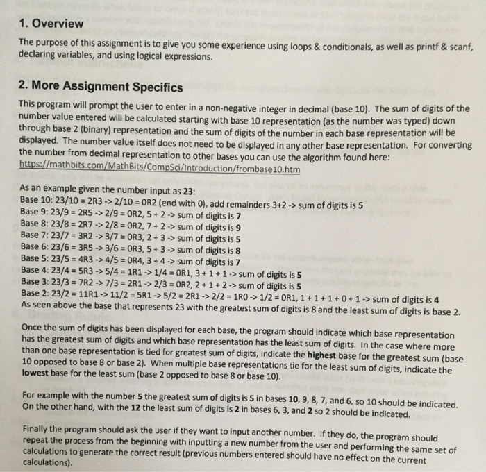 Solved 1. Overview The purpose of this assignment is to give | Chegg.com