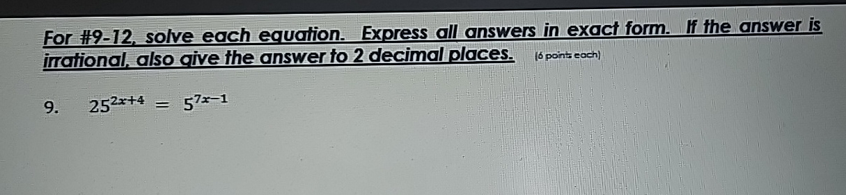 Solved solve each equation. Express all answers in exact | Chegg.com