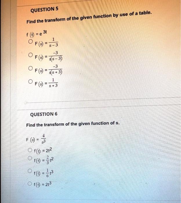 Solved Find the transform of the given function by use of a | Chegg.com