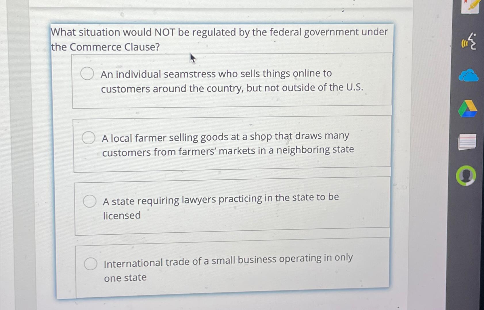 Solved What situation would NOT be regulated by the federal | Chegg.com