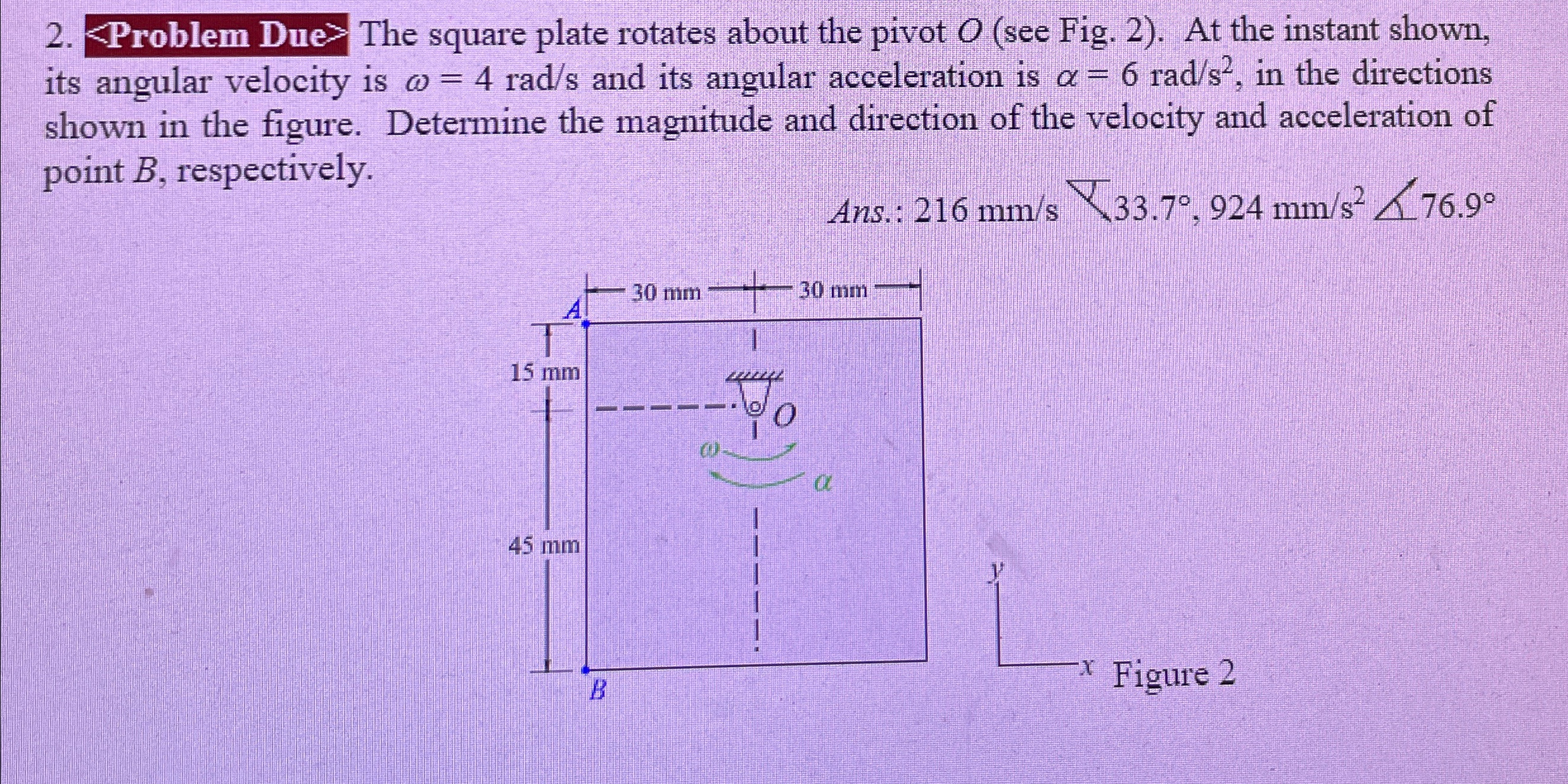 Solved ﻿The square plate rotates about the | Chegg.com