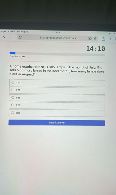 Solved 1410Question 3 / ﻿soA home goods store sells 385