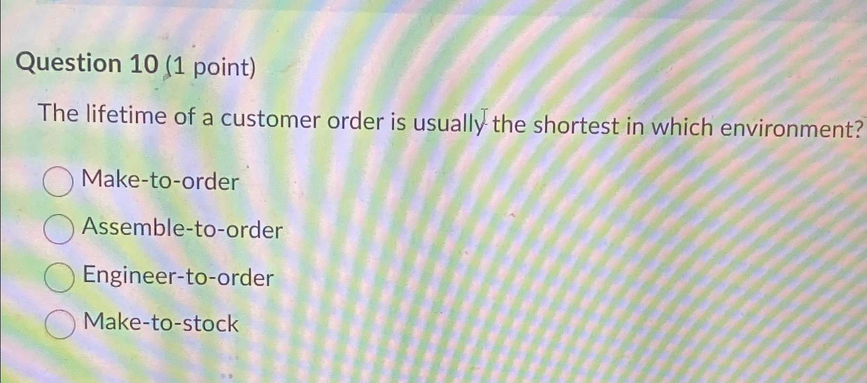 Solved Question 10 (1 ﻿point)The lifetime of a customer | Chegg.com