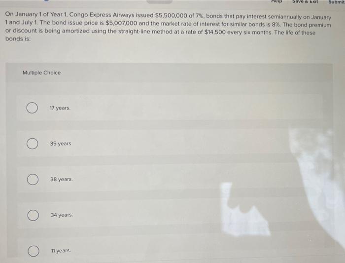 Solved Multiple Choice On January 1 of Year 1, Congo Express