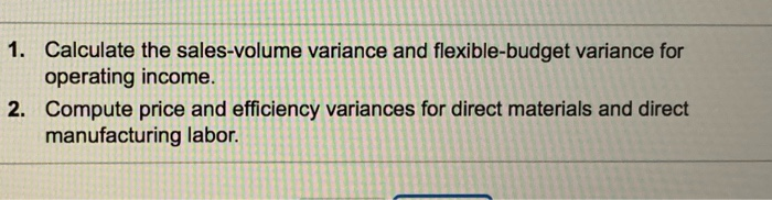 Solved Requirement 1. Calculate the sales-volume variance | Chegg.com